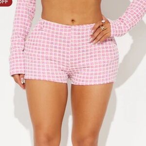 Fashion Nova Nikki Tweed Micro Trouser Short - Fuchsia XS NWT